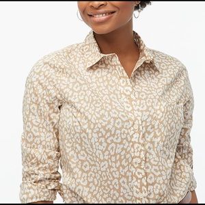 Nwt J Crew Leopard Print Button Up 